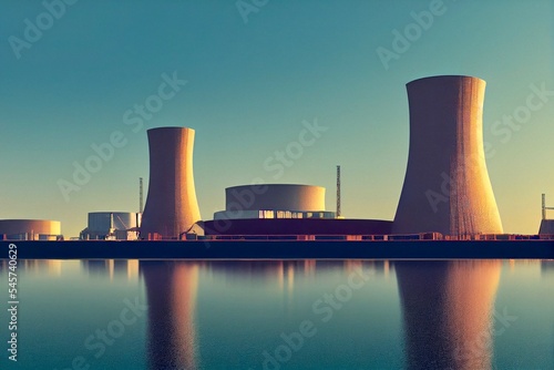Midjourney render of a nuclear power plant