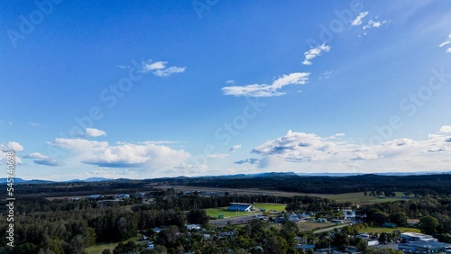 Aerial view of the village near Port Macquarie in New South Wales, Australia