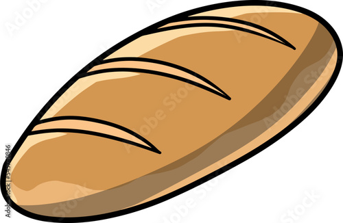 Loaf of bread isolated on a white background