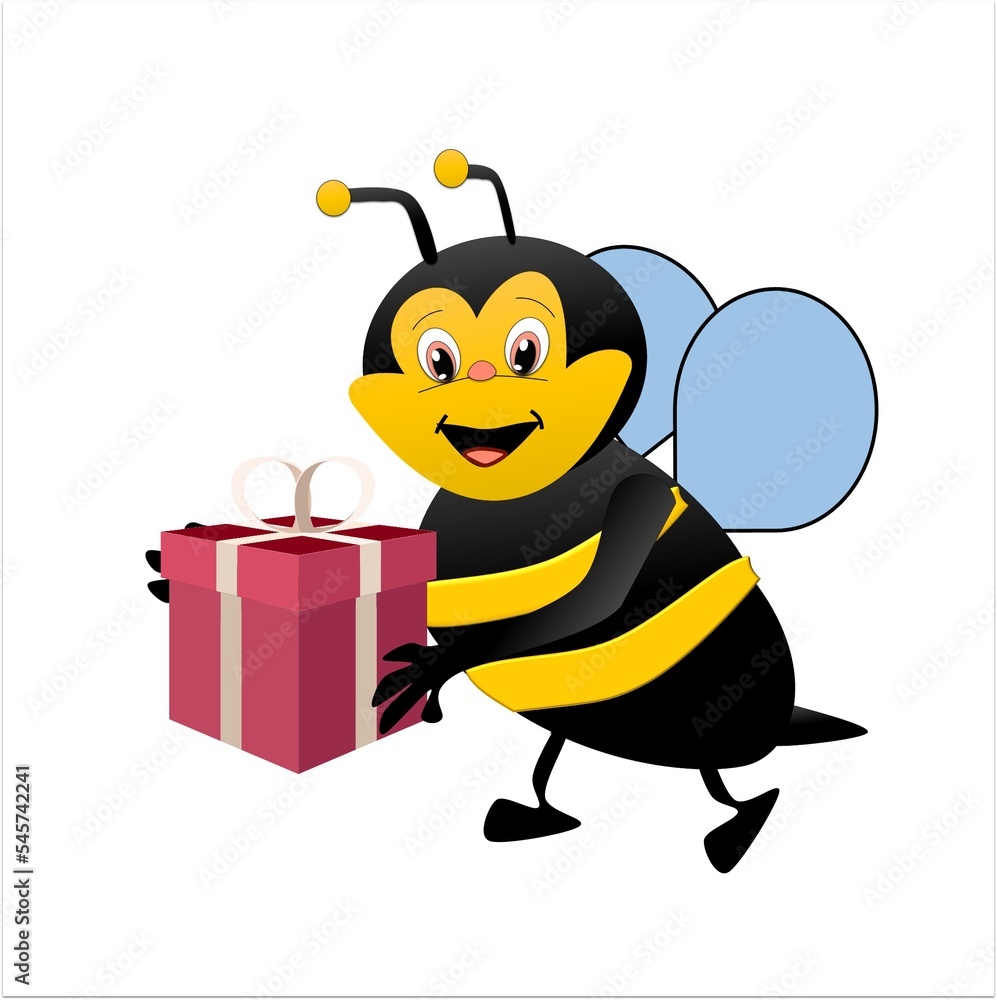 bee bumble bee with Christmas gift baskets 