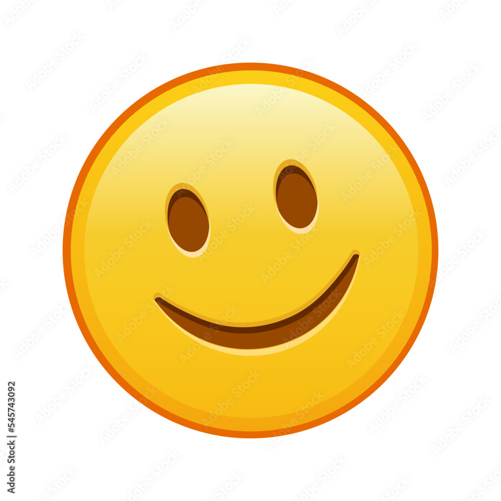 Slightly smiling face Large size of yellow emoji smile