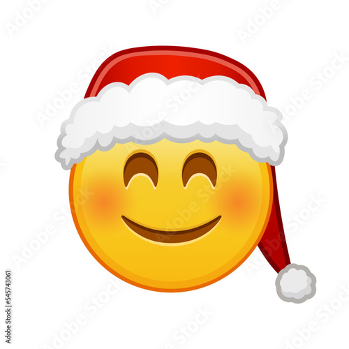 Christmas smiling face with laughing eyes Large size of yellow emoji smile