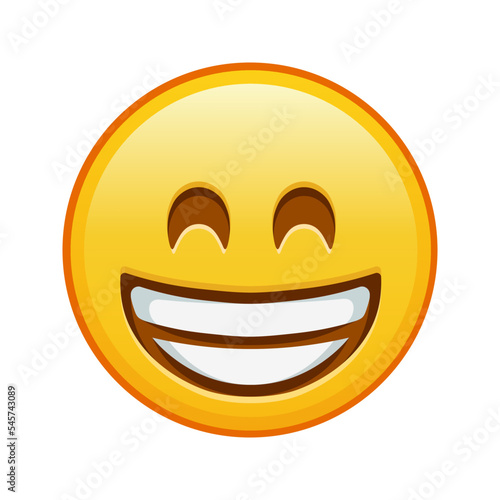 Grinning face with laughing eyes Large size of yellow emoji smile