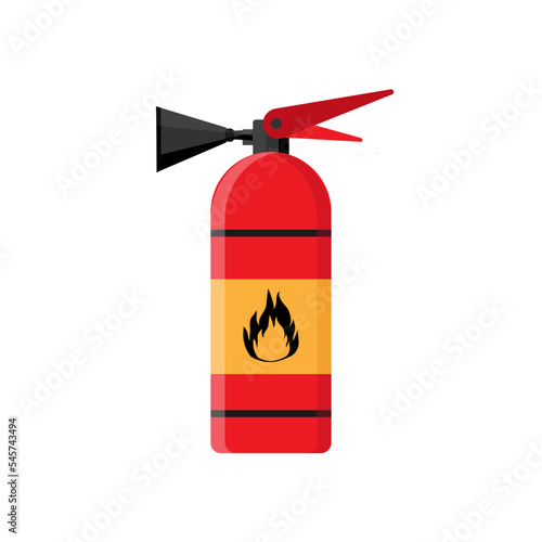 Obraz na płótnie Realistic vector fire extinguisher icon. Portable device for extinguishing fires by releasing stored extinguishing agent w salonie