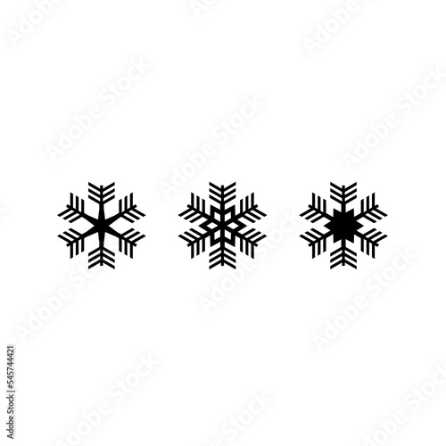 snowflake set christmas symmetry ornaments icon. snow silhouette, isolated on white background, illustration.