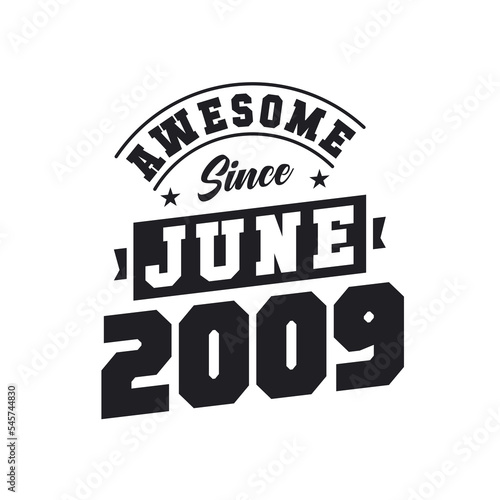 Awesome Since June 2009. Born in June 2009 Retro Vintage Birthday