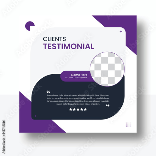 Clients testimonial or customer feedback review social media post