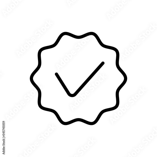 verified symbol flat line icon