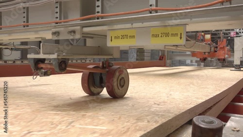 modern woodworking plant. production of OSB boards. the concept of production, manufacturing and woodworking industry - chipboard processing