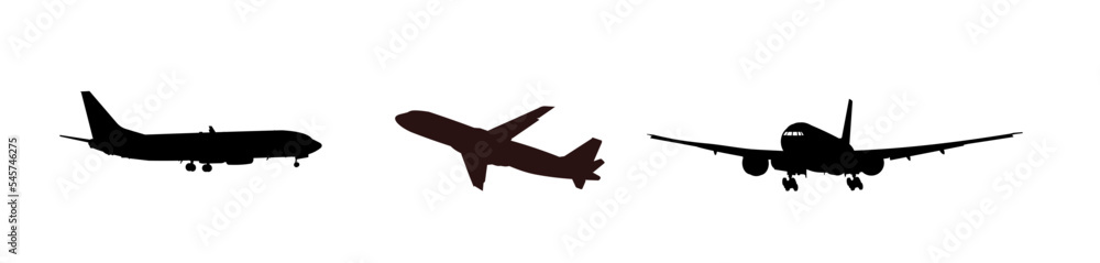 set of airplane silhouettes set of airplane silhouettes