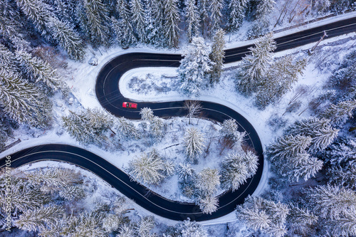 Curvy road viewed from above