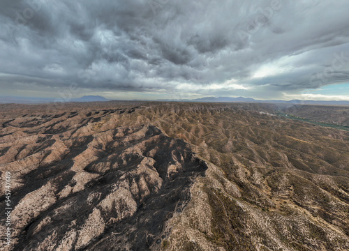 vista del paisaje del desierto de Gorafe en la provincia de Granada, España