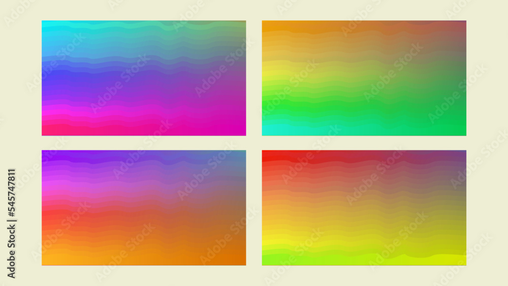 Set of vector gradients in colorful. For covers, wallpapers, branding and other projects.