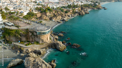 Vista del municipio de Nerja en la zona costera del balcón de Europa, España photo