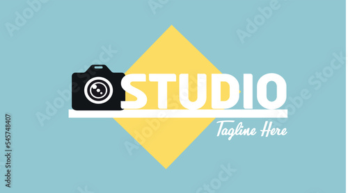 Studio Photography logo template vector. signature logo concept.