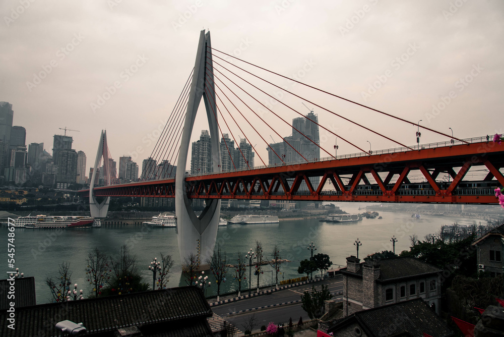 Fototapeta premium bridge scene Chongqing, China