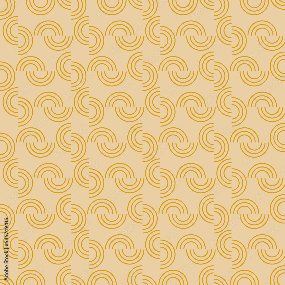 Seamless geometric pattern with line golden elements on pink background. Vector print for fabric background, textile