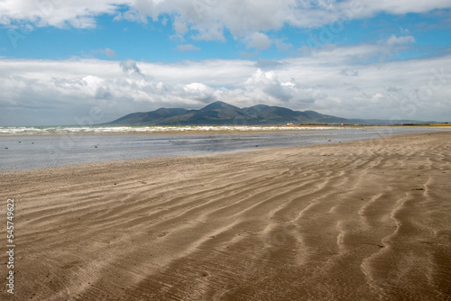 Murlough beach and Mourne mountains on the horizont, nature reserve in Northern Ireland	