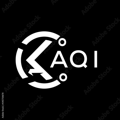 AQI letter logo. AQI black background and white letter. AQI technology Monogram logo design for entrepreneur and business. AQI best icon.
