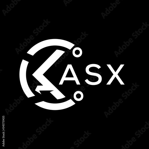 ASX letter logo. ASX black background and white letter. ASX technology Monogram logo design for entrepreneur and business. ASX best icon.
 photo