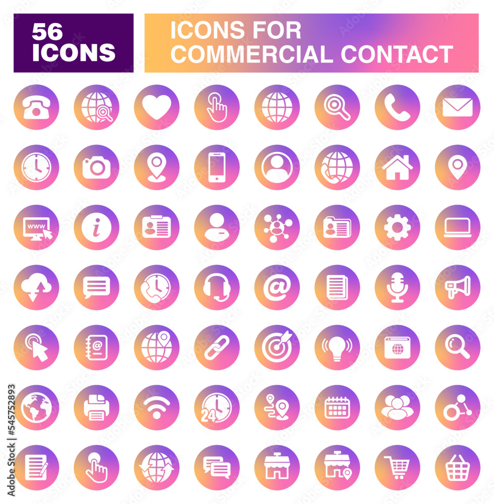 icons for comercial contacts / web and mobile applications