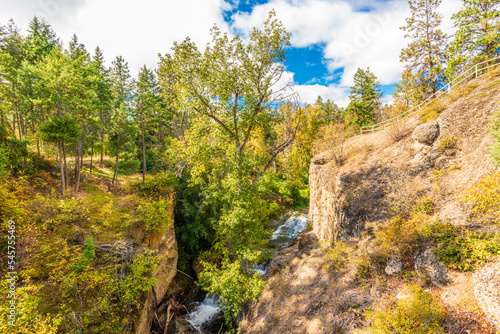 View at Trail in Park with Small Creek in Vancouver, Canada.