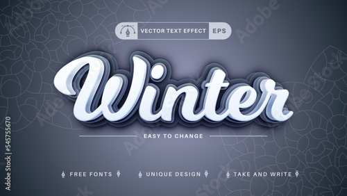 3D Winter - Editable Text Effect