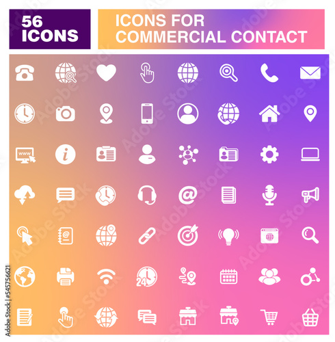 flat icons for commercial contact / web and mobile applications photo