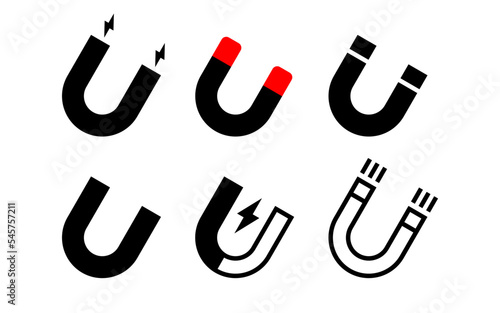 magnet simple icon on white background