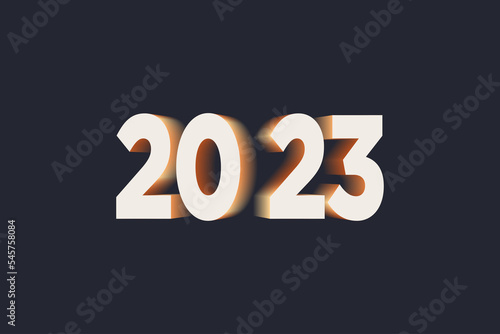 3d Premium Golden 2023 new year greetings on dark background