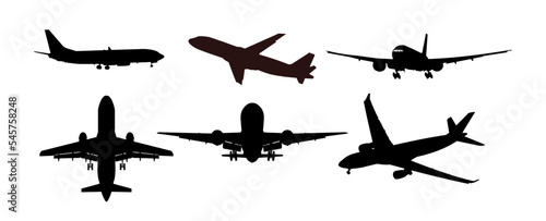 set of airplane silhouettes