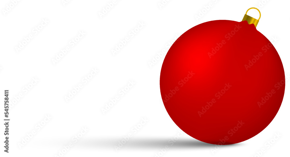 3D red realistic christmas ball. Merry Christmas and happy New Year 2023. Vector illustration 3D red realistic christmas ball. Merry Christmas and happy New Year 2023. Vector illustration