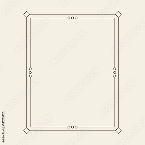 Vintage ornament frame. Outline frame design element. photo