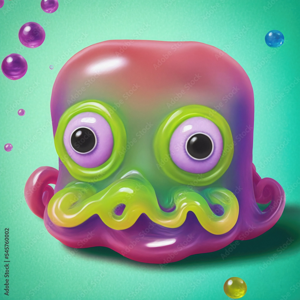alien space jelly baby gelatinous slimy blobby cute creature goo big