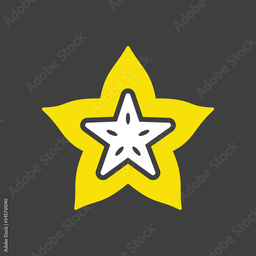Carom, Carambola, Starfruit vector glyph icon