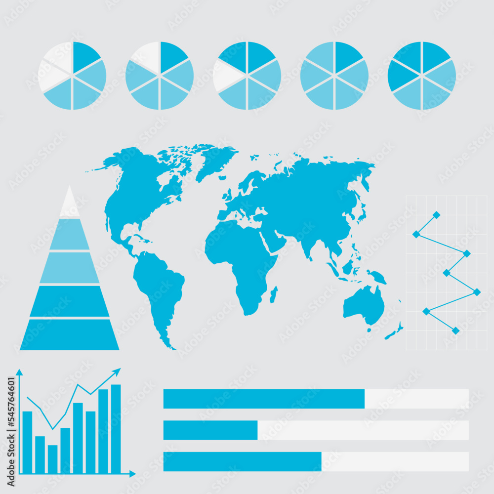 Infographic with world map chart and graphic Stock Vector Adobe Stock