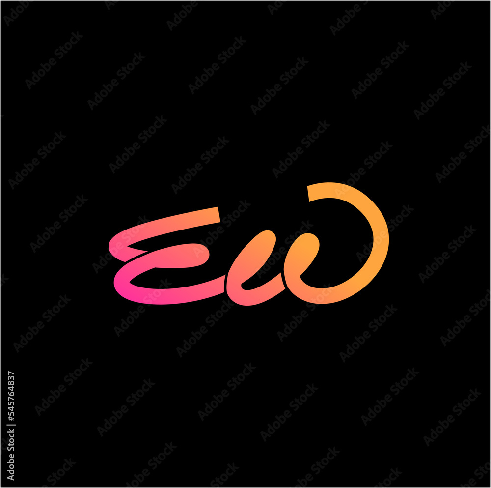 EW brand name initial letters icon. EW brand name initial letters icon.