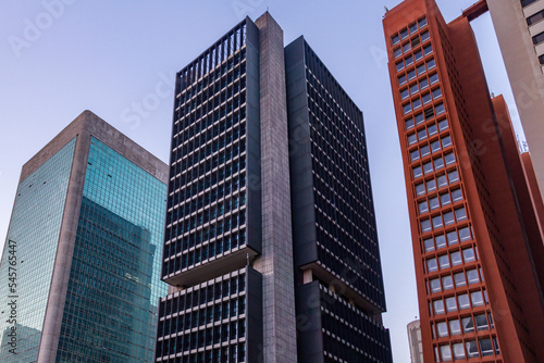 Brazil building next to other buildings on Avenida Paulista, Sao Paulo photo