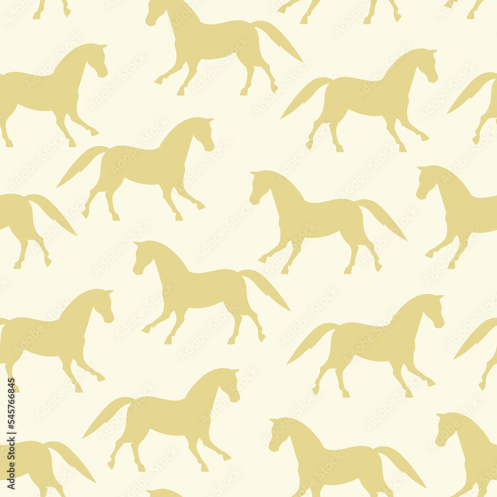 Wild west vector seamless pattern with horses.