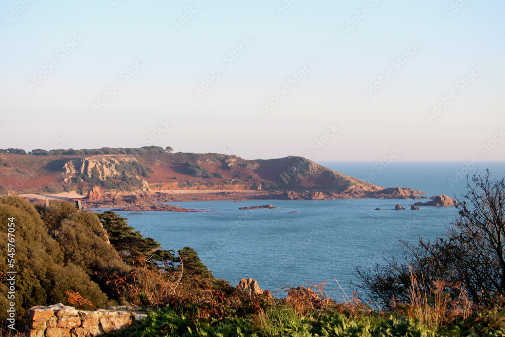 View overlooking Beauport Bay, Jersey, Channel Islands