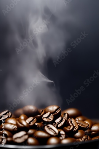 Coffee Beans Roasted in Steam Close Up