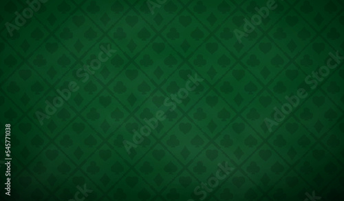 Poker table background in green color.