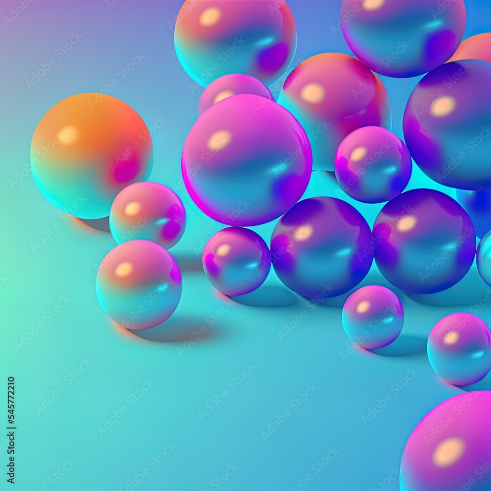 Colored balls on a cyan gradient background Colored balls on a cyan gradient background
