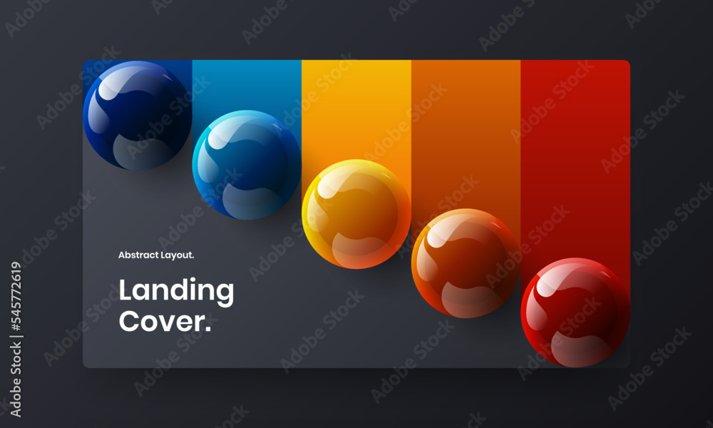 Multicolored cover vector design concept. Fresh 3D balls company brochure illustration.