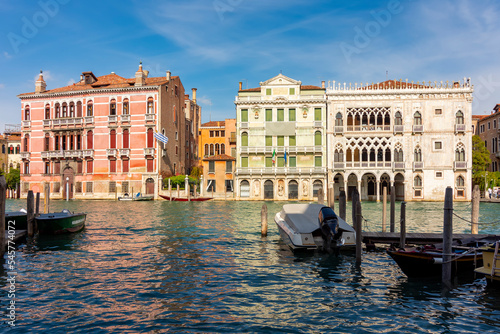 Venice architecture on Grand canal with Ca D'Oro palace, Italy