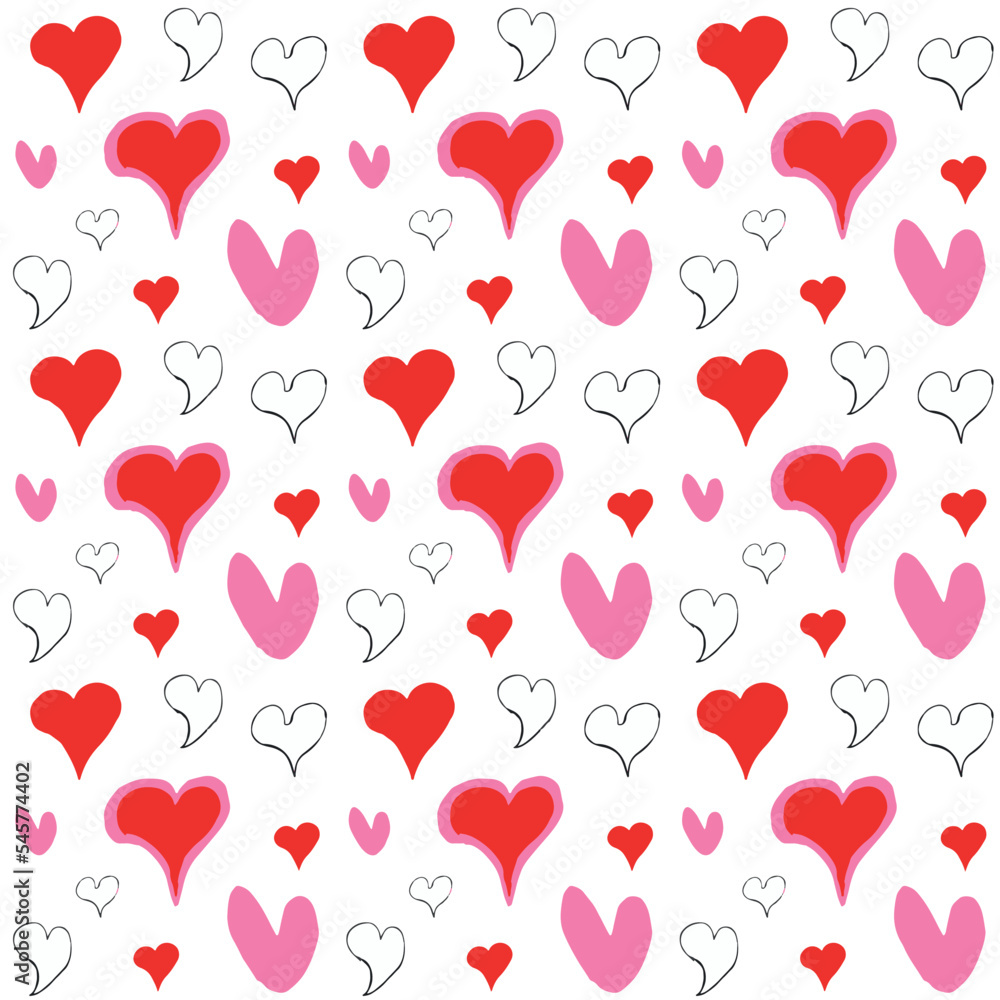 Seamless Pattern Colorful Hearts Texture for Multiples Uses.