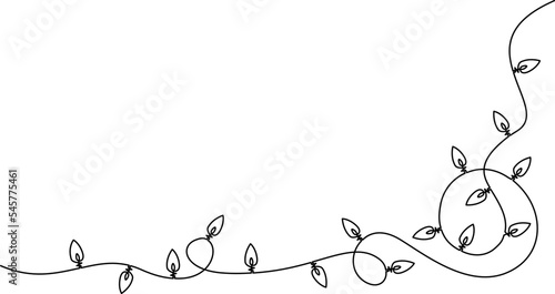 Festive garland of light bulbs. Holiday Christmas