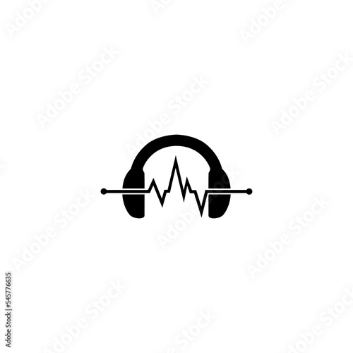 headset vector illustration for icon, symbol or logo. music listening logo