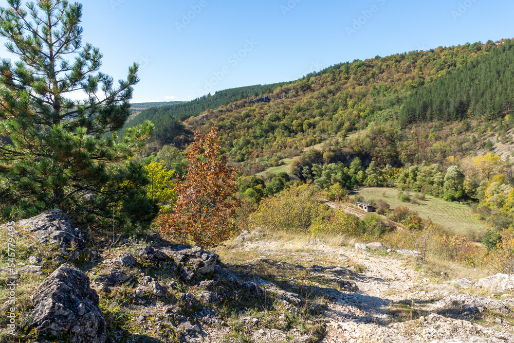 Autumn view of Nishava river gorge, Bulgaria