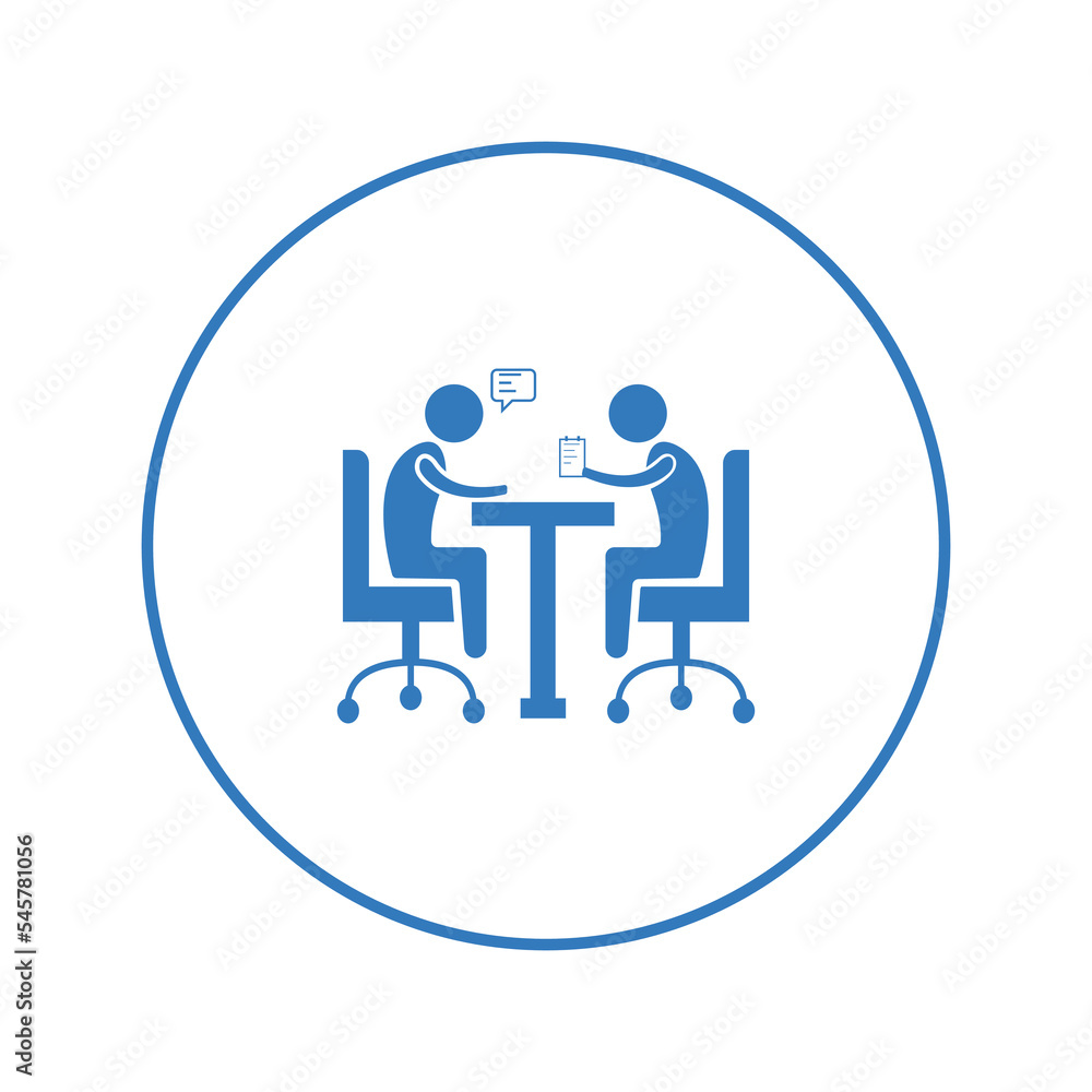 Business person chat table icon | Circle version icon | Business person chat table icon | Circle version icon |